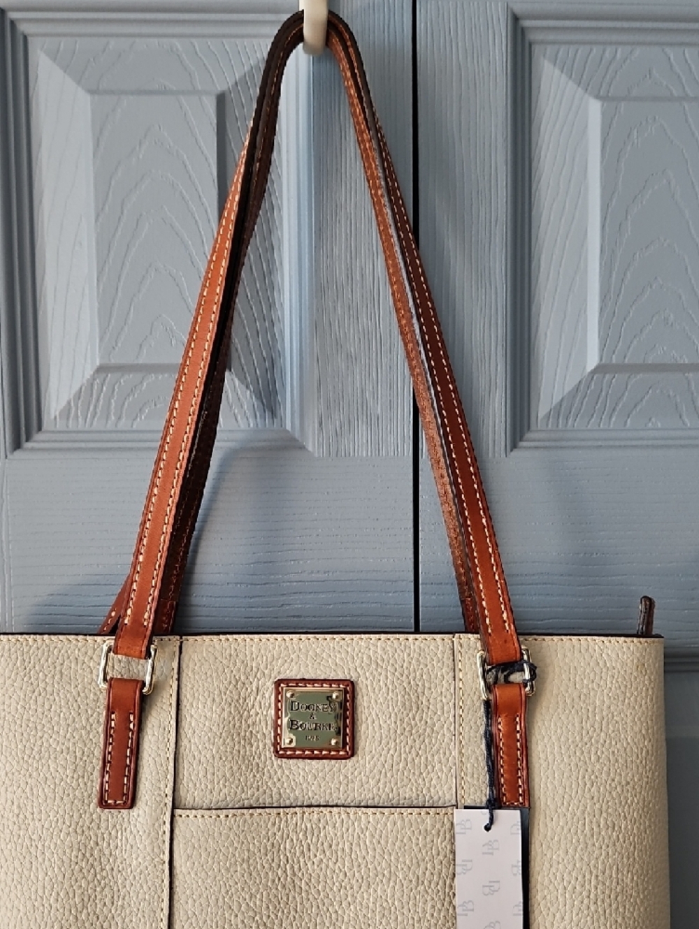 Dooney & Bourke Bone Pebble Leather Small Lexington Shoulder Bag - Picture 16 of 16